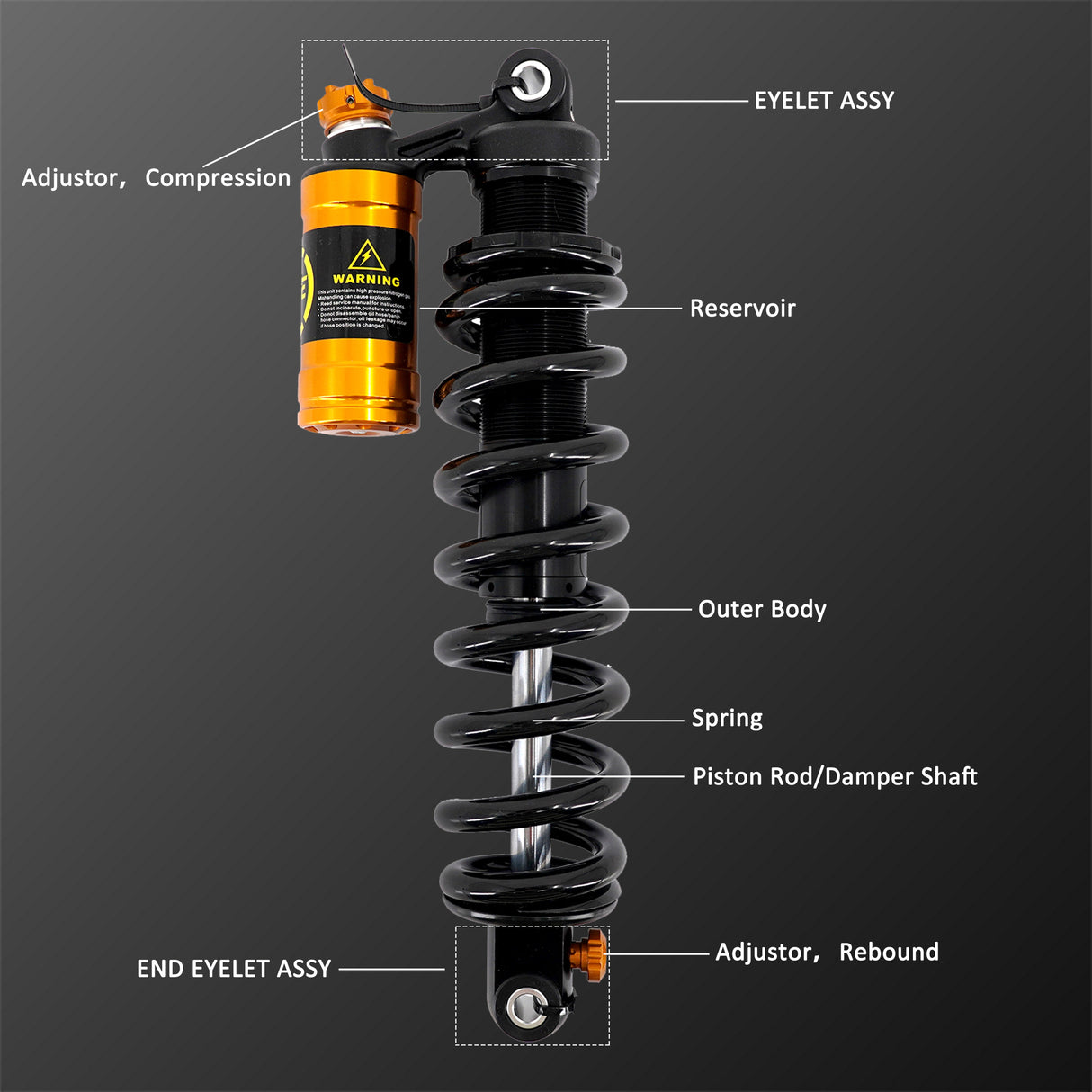 KKE Brand-new Modified Rear Suspension Shock