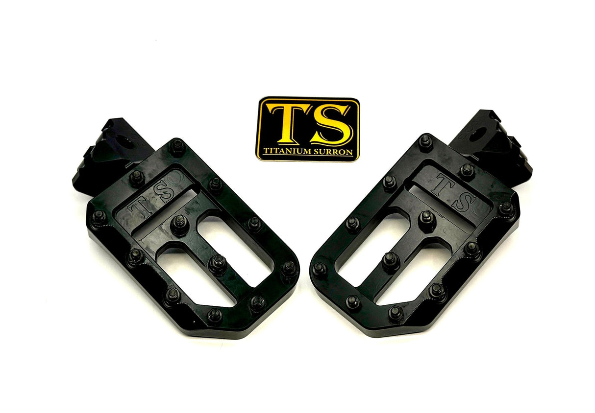 TS Custom Foot Pegs w/ Titanium Grips for Surron and Most Light E-moto