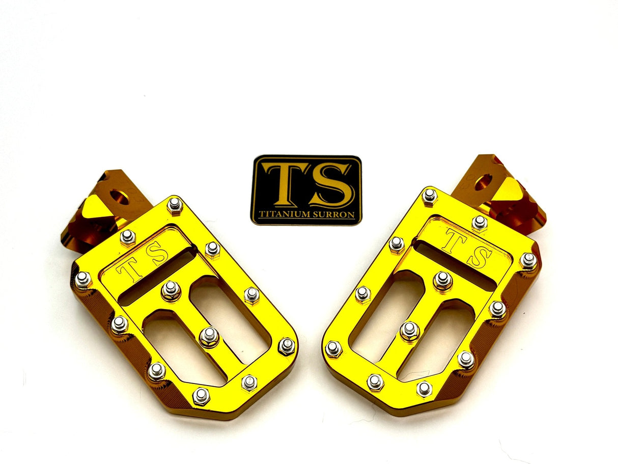 TS Custom Foot Pegs w/ Titanium Grips for Surron and Most Light E-moto