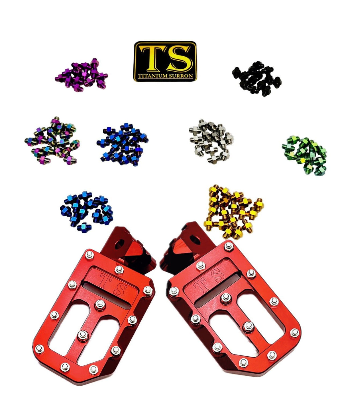 TS Custom Foot Pegs w/ Titanium Grips for Surron and Most Light E-moto
