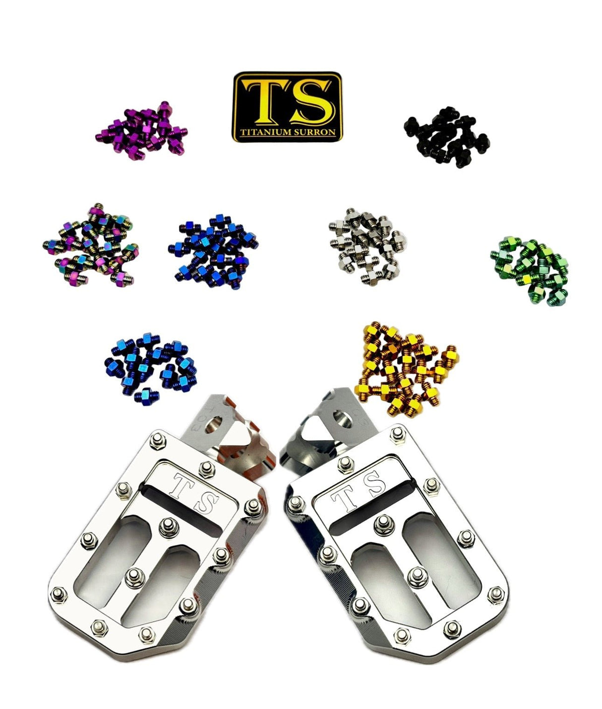 TS Custom Foot Pegs w/ Titanium Grips for Surron and Most Light E-moto