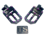 TS Custom Foot Pegs Featuring Titanium Grips for E-moto