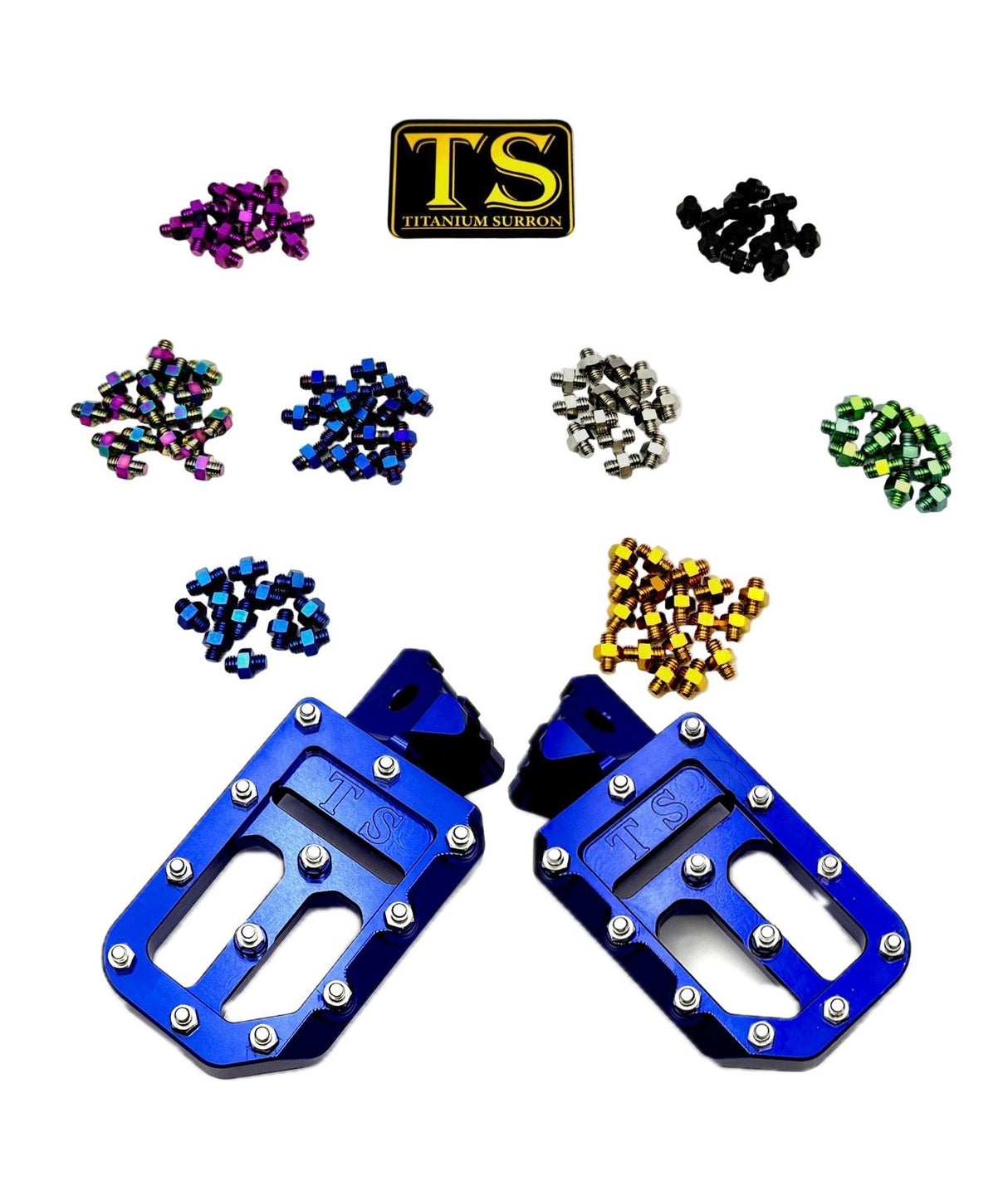 TS Custom Foot Pegs w/ Titanium Grips for Surron and Most Light E-moto