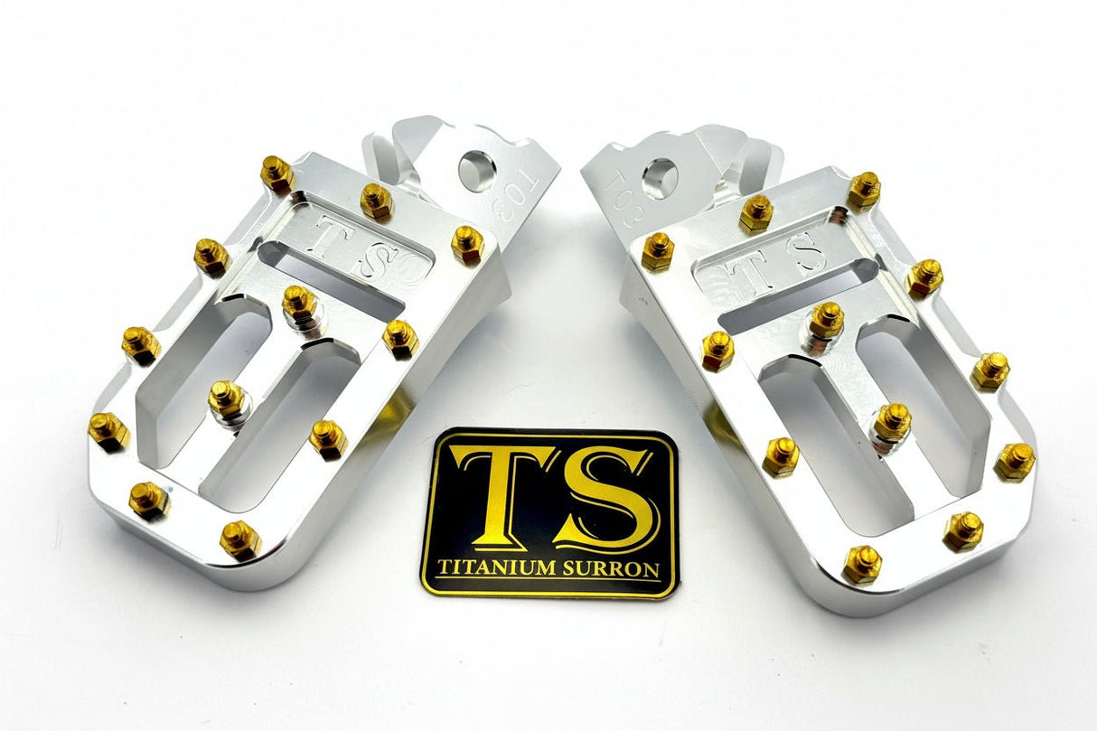 TS Custom Foot Pegs w/ Titanium Grips for Surron and Most Light E-moto