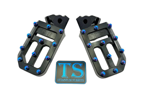 TS Custom Foot Pegs w/ Titanium Grips for Surron and Most Light E-moto